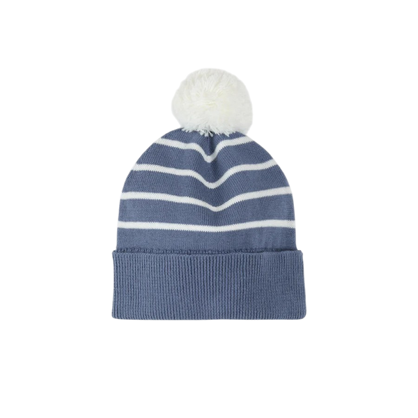 Denim Blue Striped Knit Hat