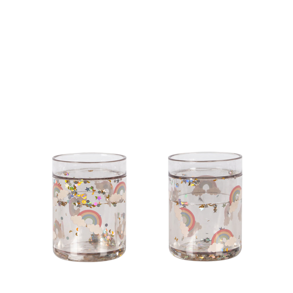 2 pack glitter cups - Rainbow