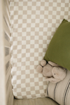 Crib sheet - Taupe checkered 