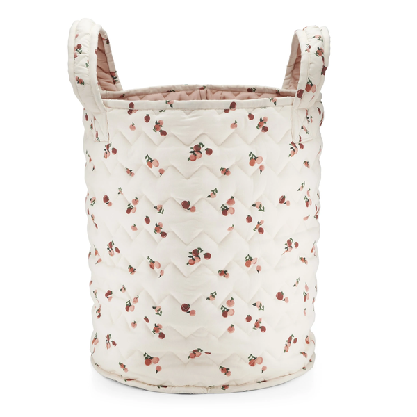 Large quilted storage basket - Peaches