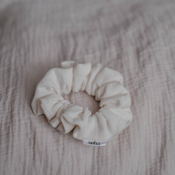 Women scrunchie - Off-white linen 
