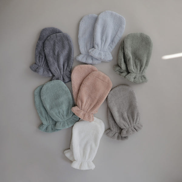 Organic cotton bath mitts