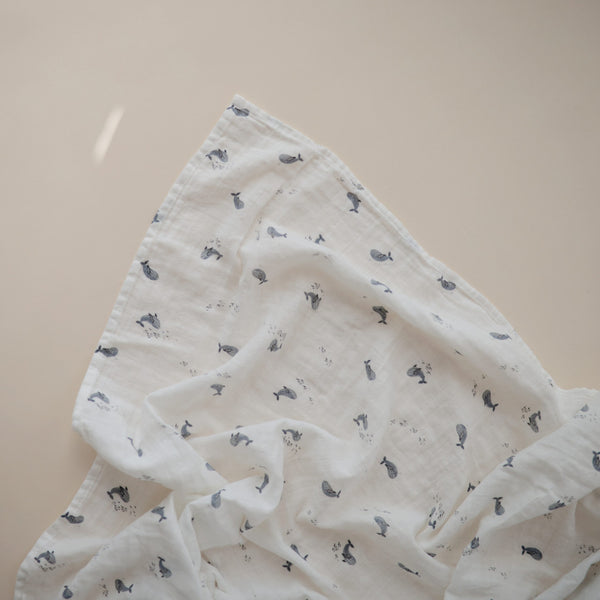Muslin swaddle - Whales